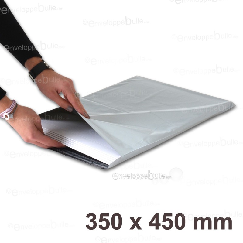 Lot de 50 Enveloppes plastique blanches opaques A3 350 x 450 mm
