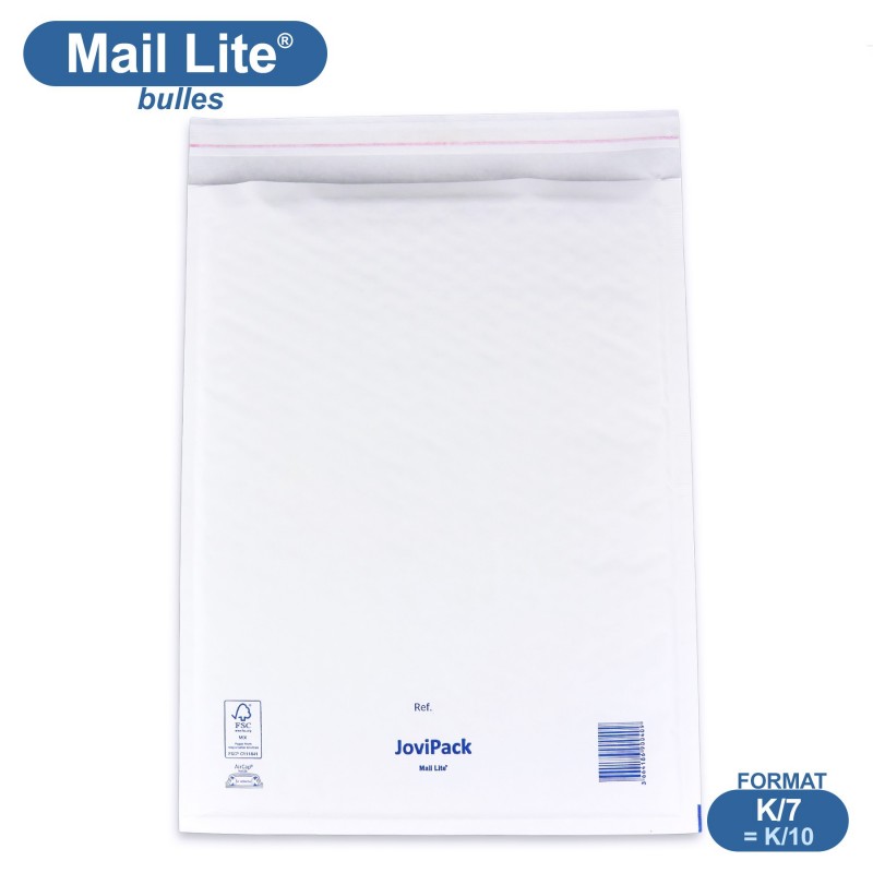 Enveloppes à bulles MAIL LITE blanches K/7 format 350x470 mm [type