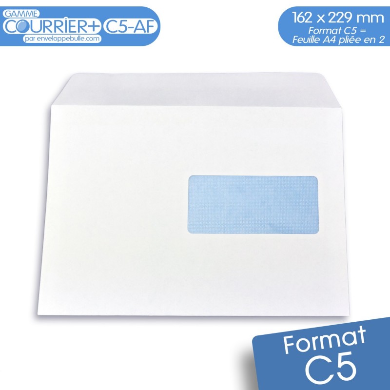 Lot de 20 enveloppe courrier A5 avec fenêtre - C5 papier velin