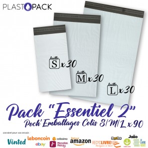 Pack Essentiel 2 Poch'Emballages Colis S/M/L x 90