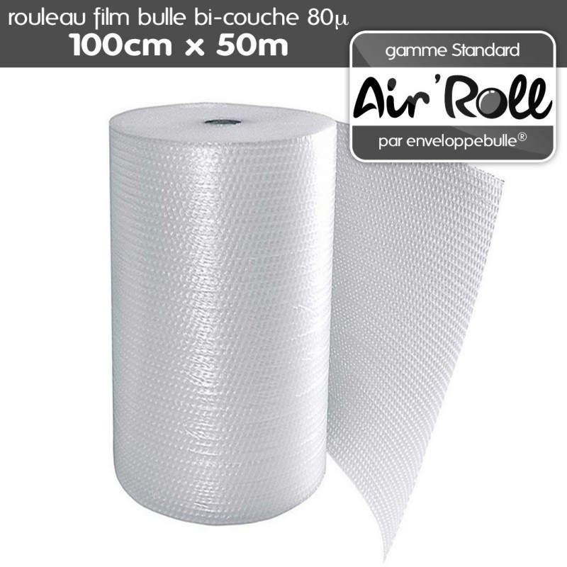 Rouleau Papier Film à bulles - Papier bulle Idéal pour les emballages,  déménagements, cartons. (100 cm de large et 50 mètres de long) : :  Fournitures de bureau