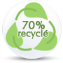 produit composé de 70% de matières recyclées