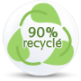 produit composé de 90% de matières recyclées